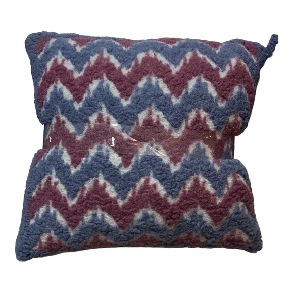 Anthropologie Frati Italian Home Collection Throw Pillow Boiled Wool Chevron NWT - Picture 4 of 10